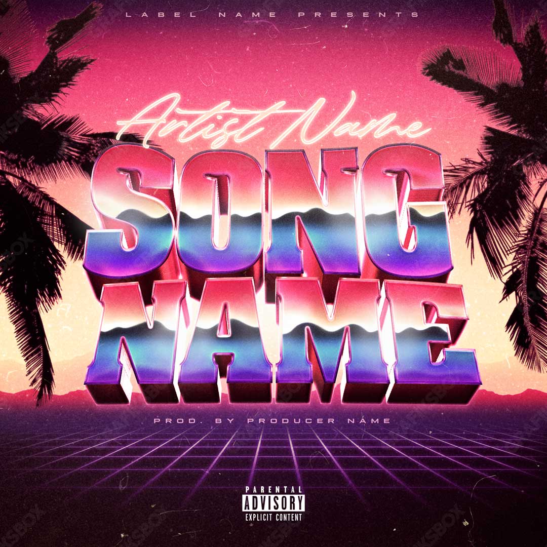 retro wave premade cover art
