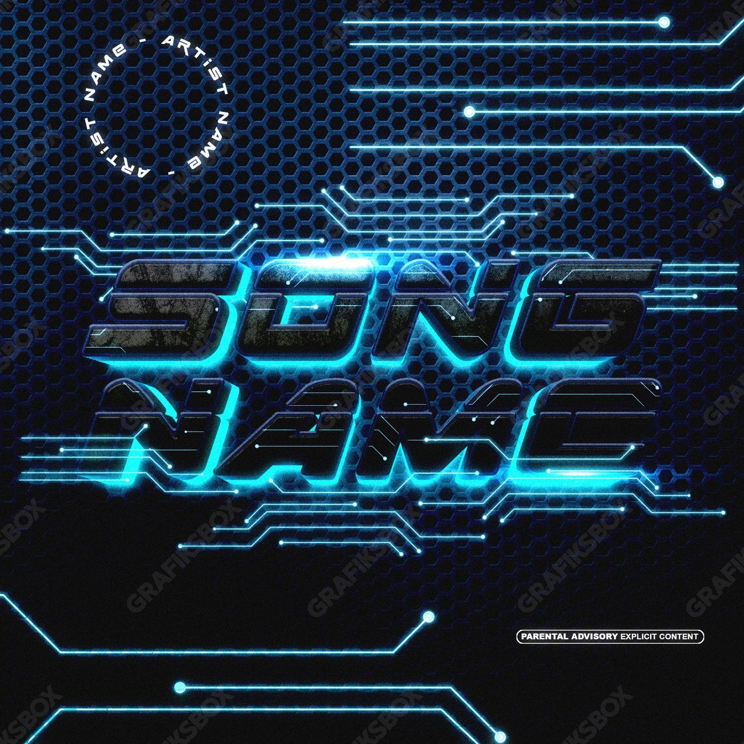 Blue tech premade cover art