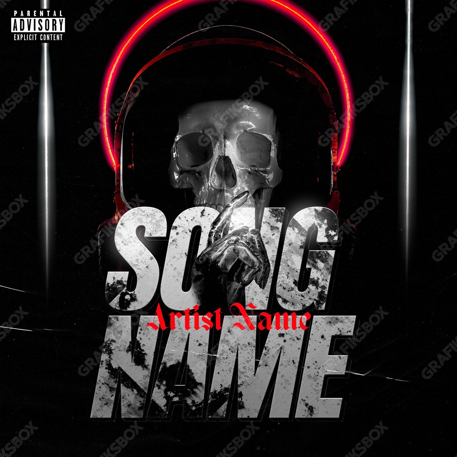 Skull Silence premade cover art