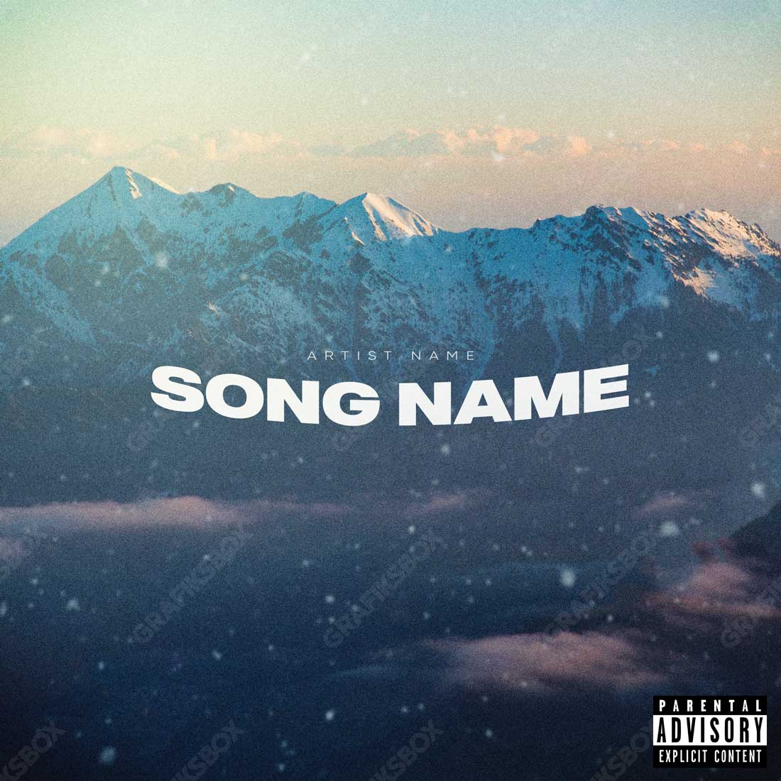 Snow in mountains premade coer art