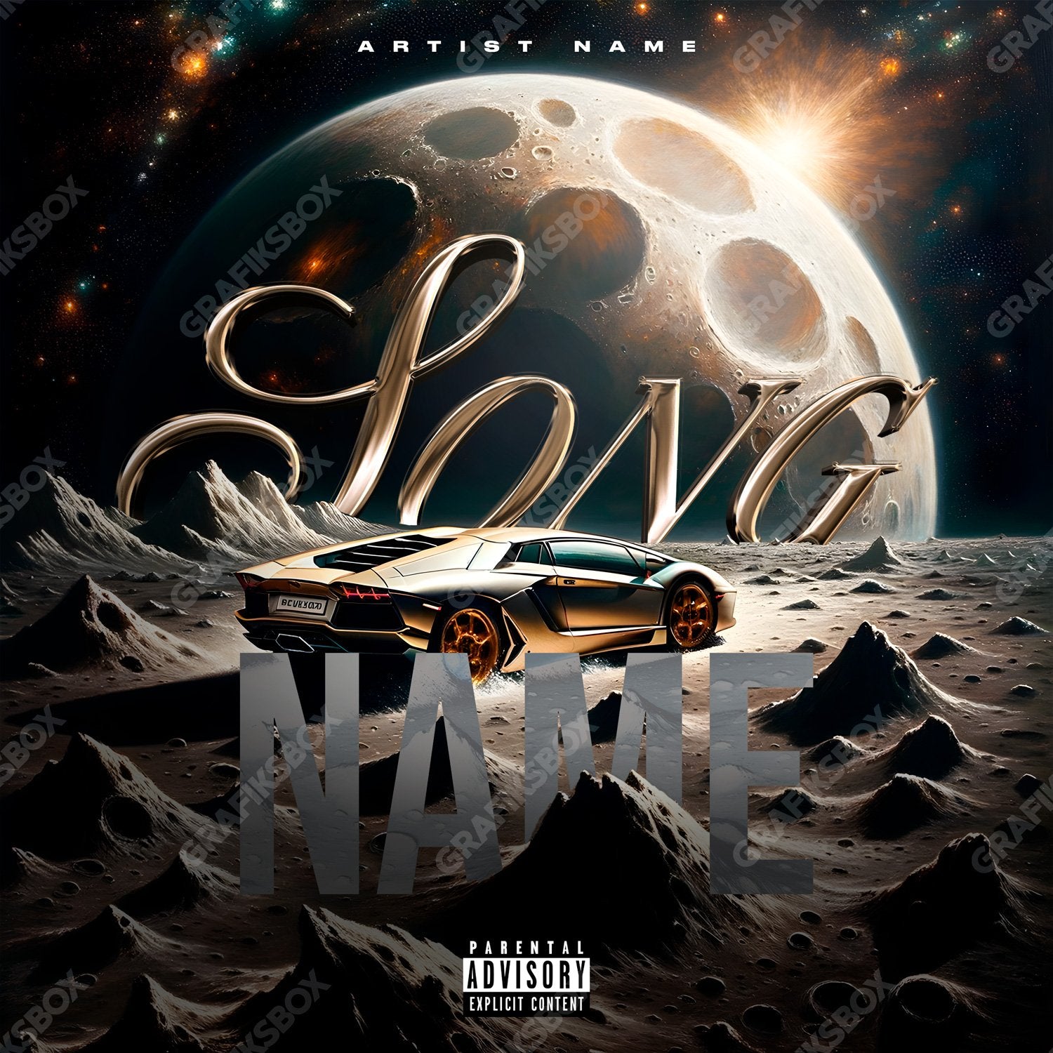 Space Lambo premade cover art