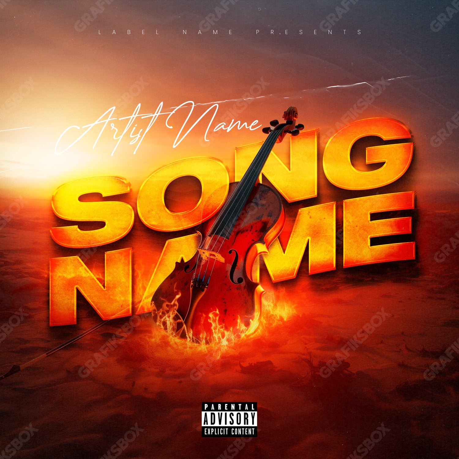 Violin Fire premade cover art