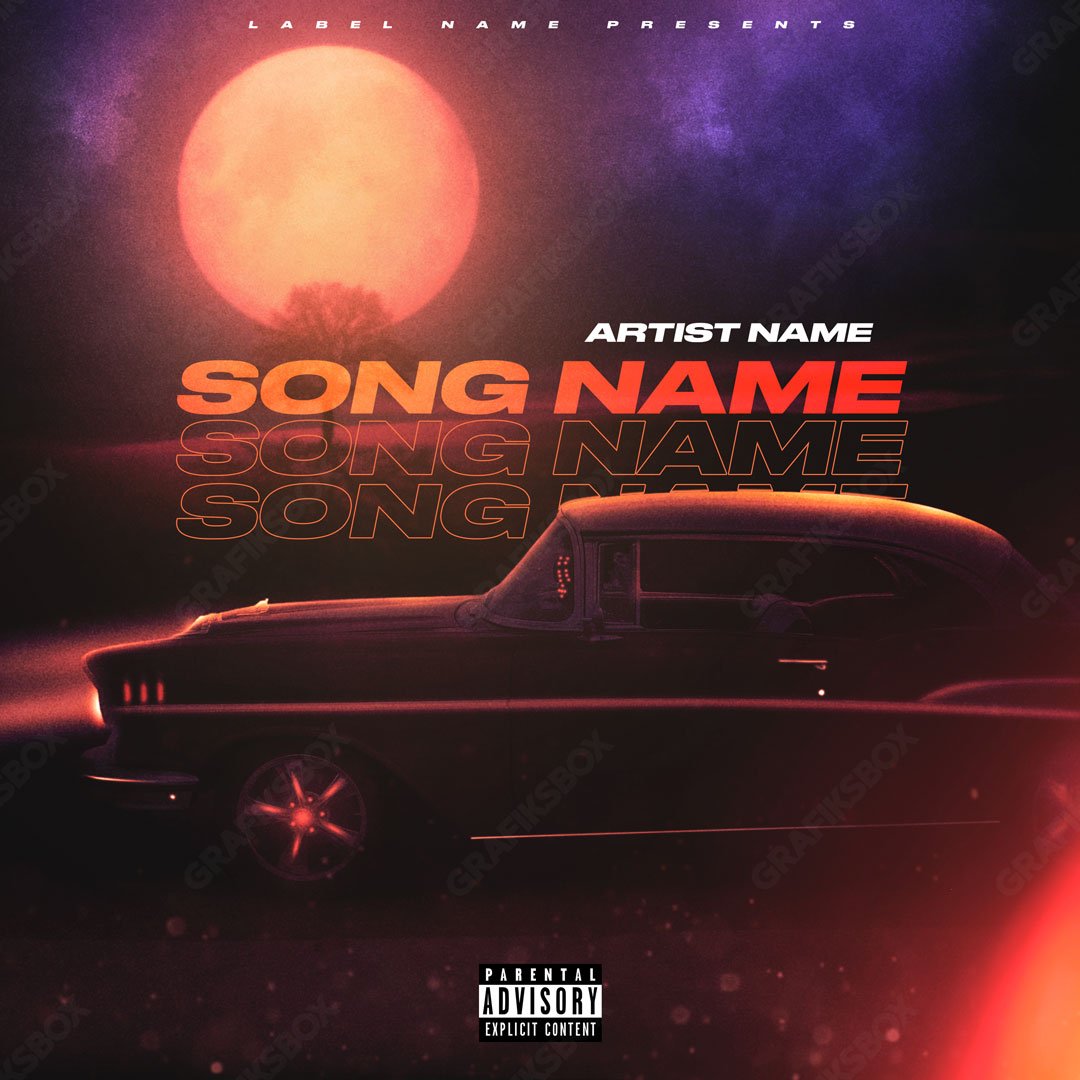 retro sunset premade cover art