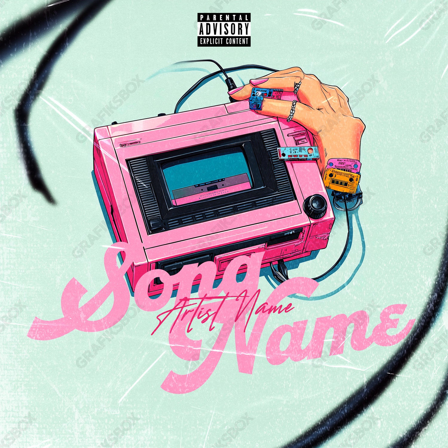 Pink Radio Cover Art - Grafiksbox Premade Covers