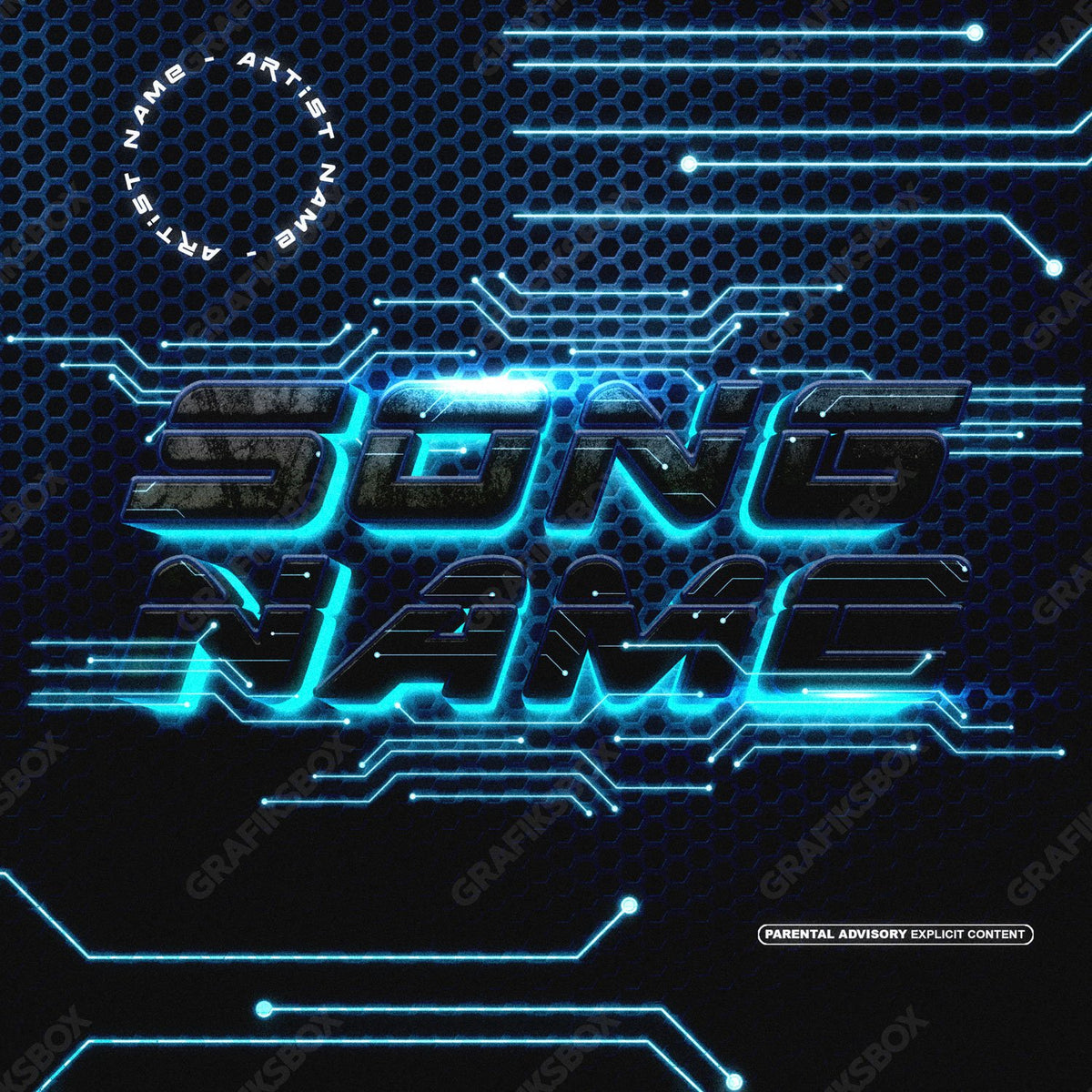Blue tech premade cover art