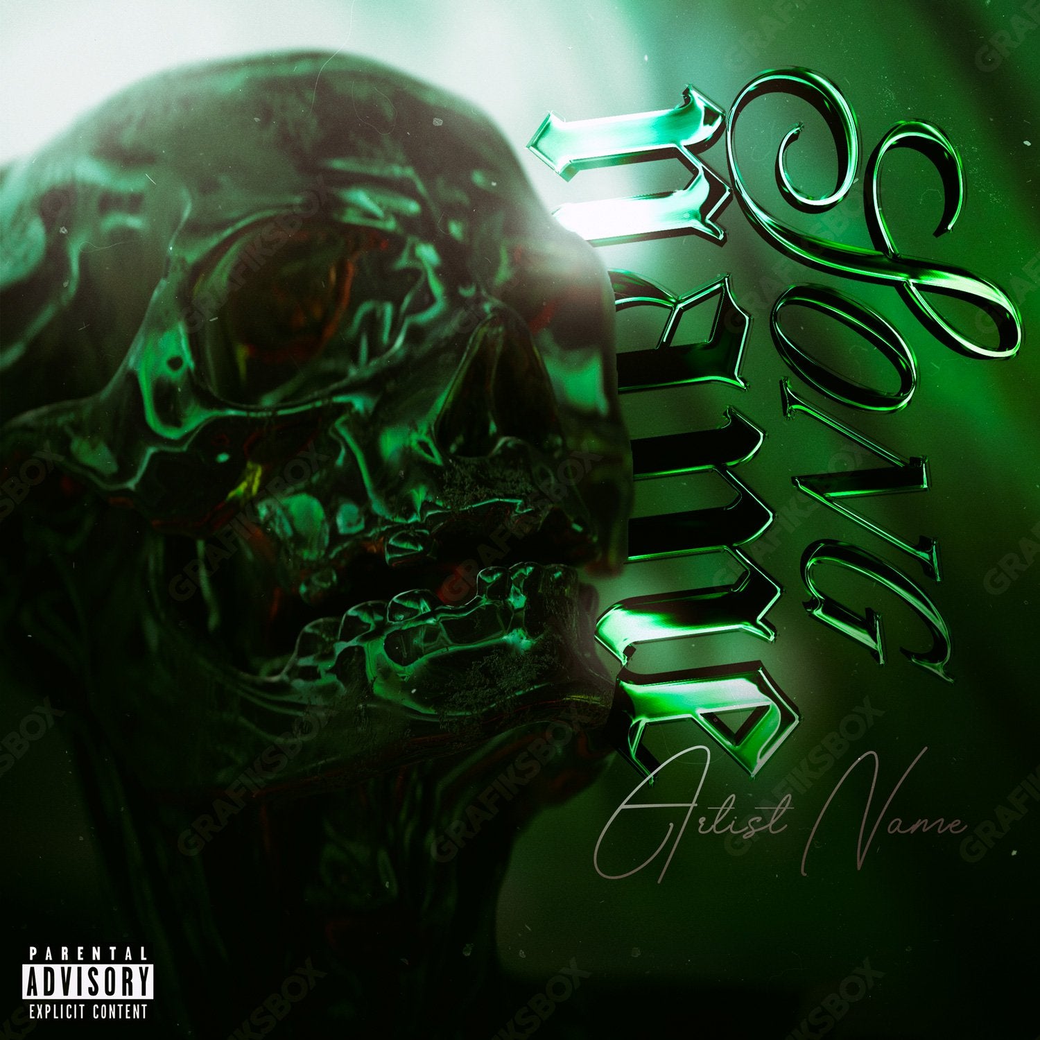 Green Skull premade cover art