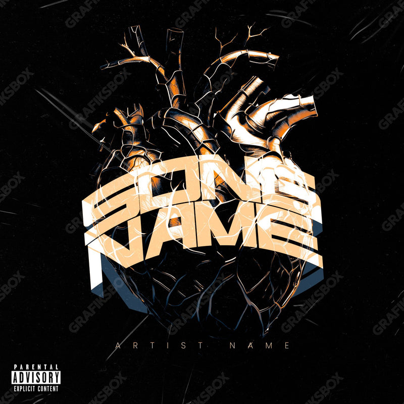 Metal heart premade cover art