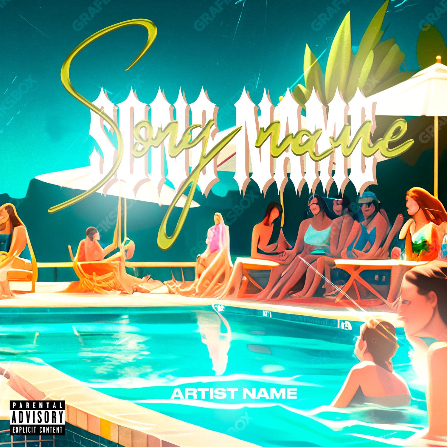 Pool Party premade cover art