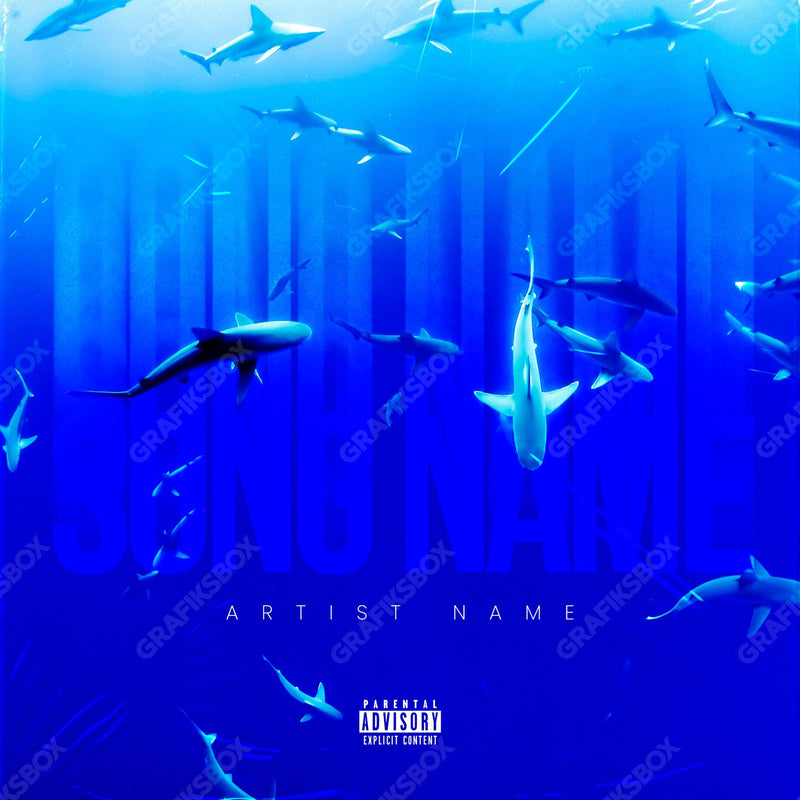 Shark swarm premade cover art