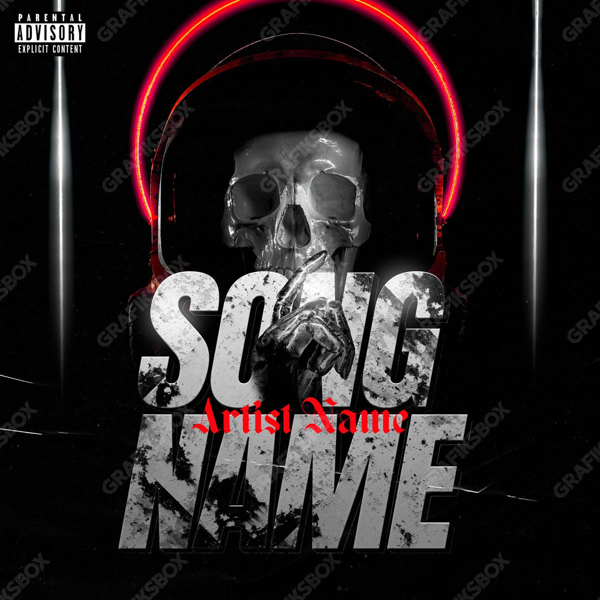 Skull Silence premade cover art