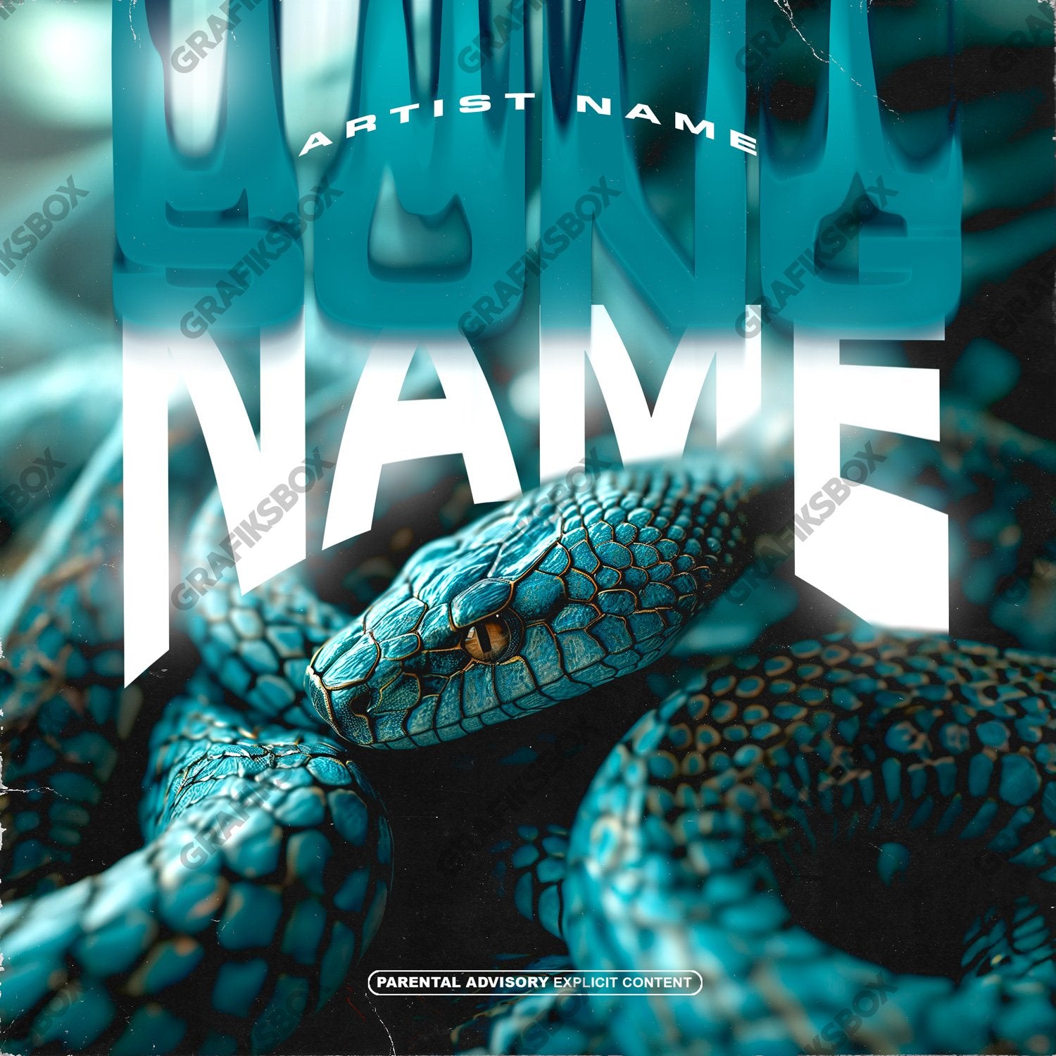 Turq Snake premade cover art